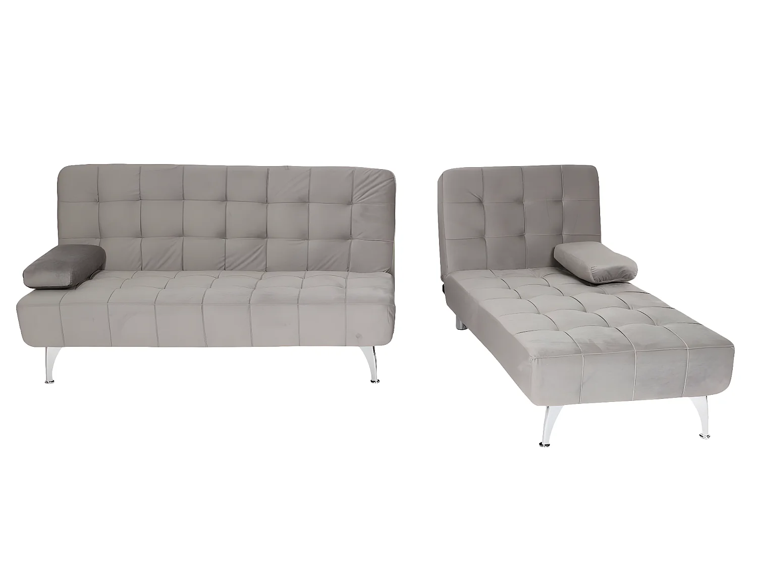 Sofa rozkładana MCW-K22,  aksamitny szary