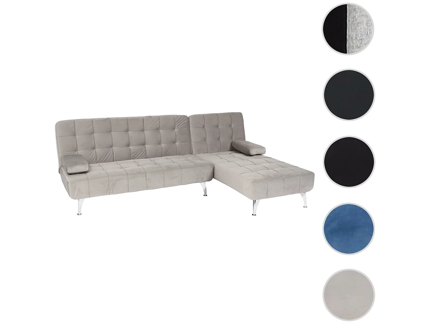 Sofa rozkładana MCW-K22,  aksamitny szary