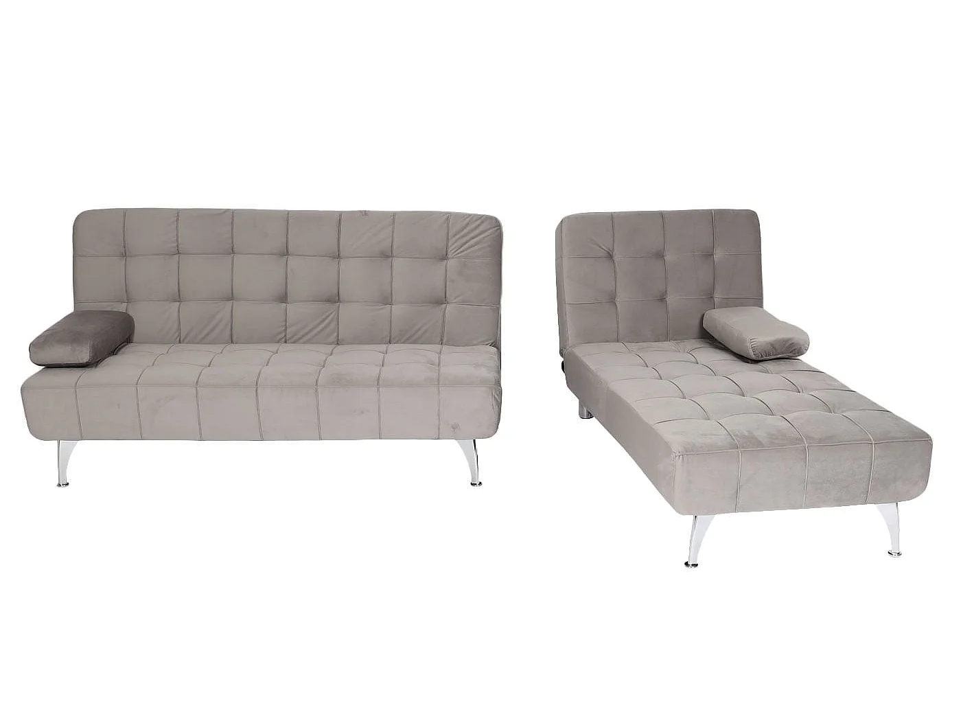 Rozkładana sofa MCW-K22,  aksamit szary
