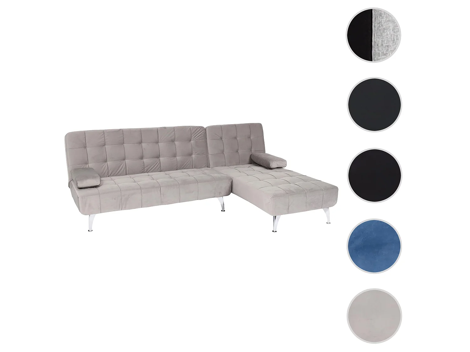 Rozkładana sofa MCW-K22,  aksamit szary