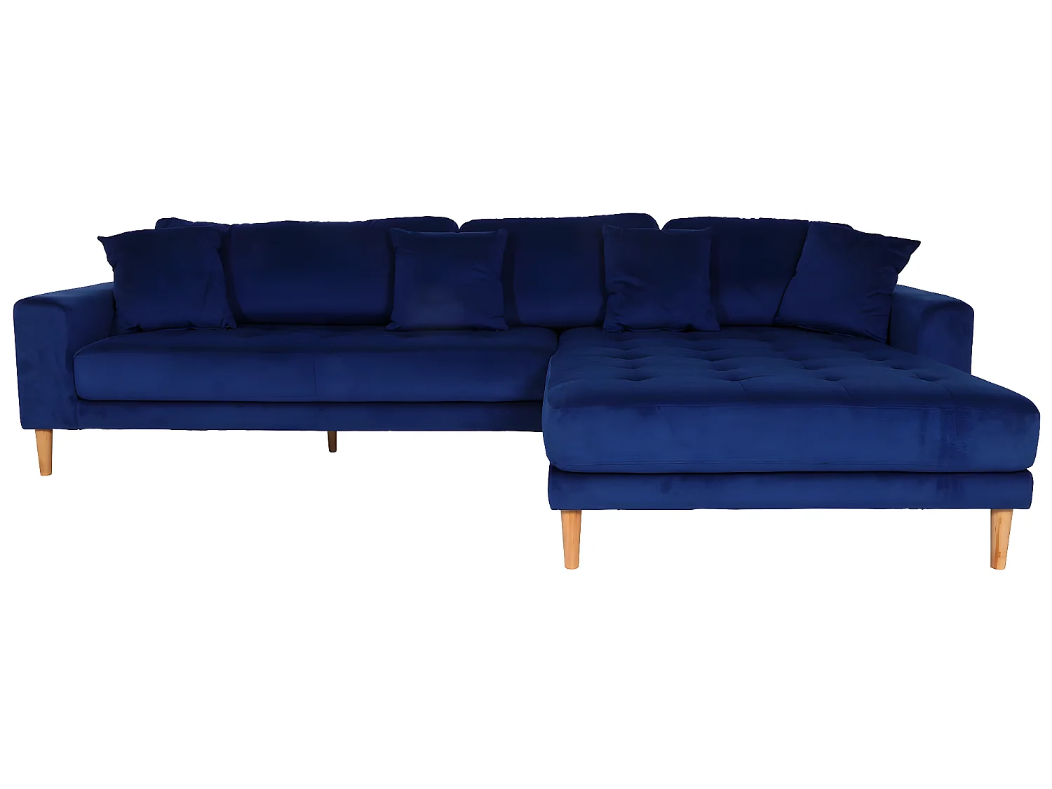 Hoekbank MCW-J54,  fluweel blauw