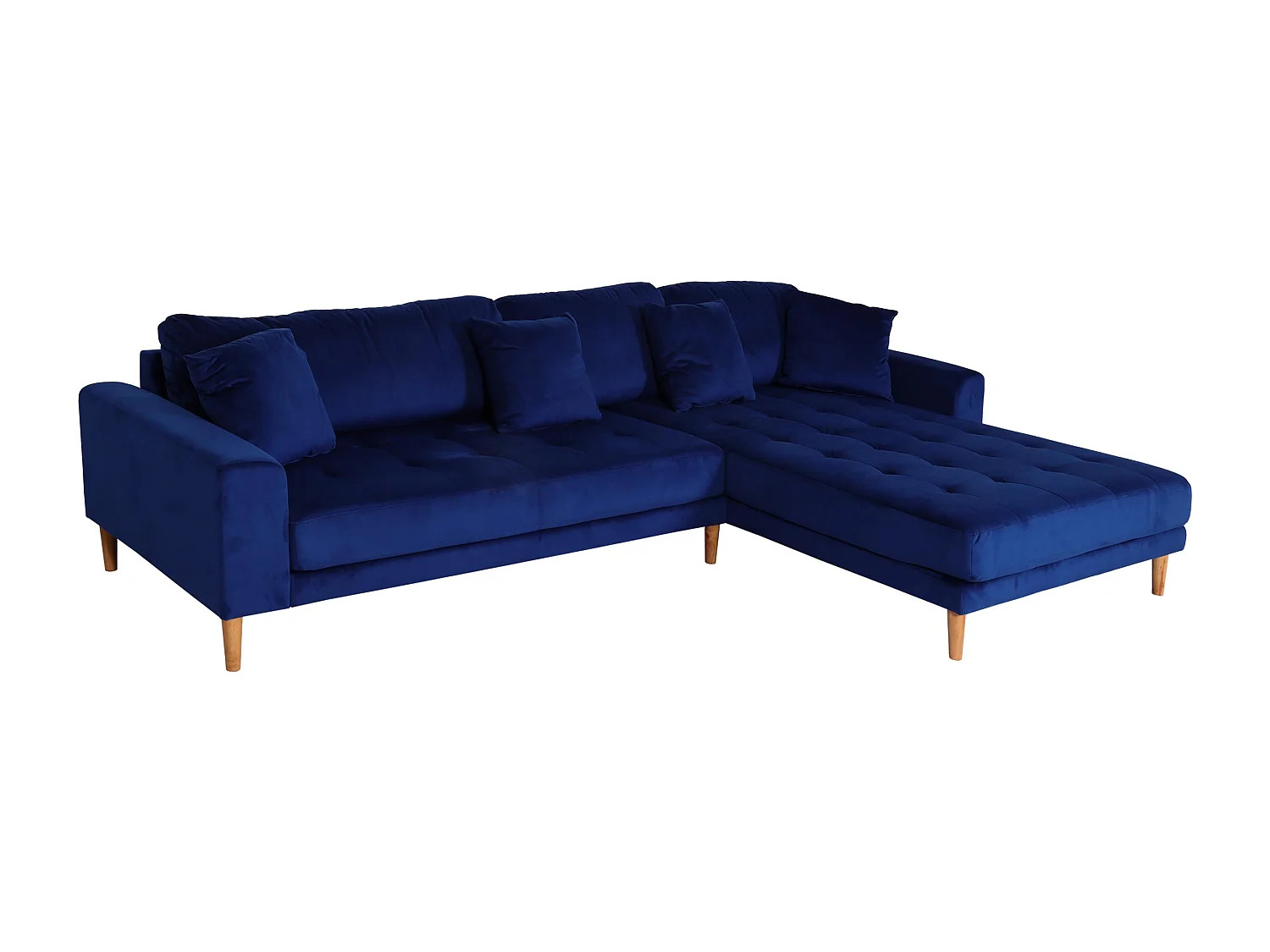 Hjørnesofa MCW-J54,  Blå fløjl