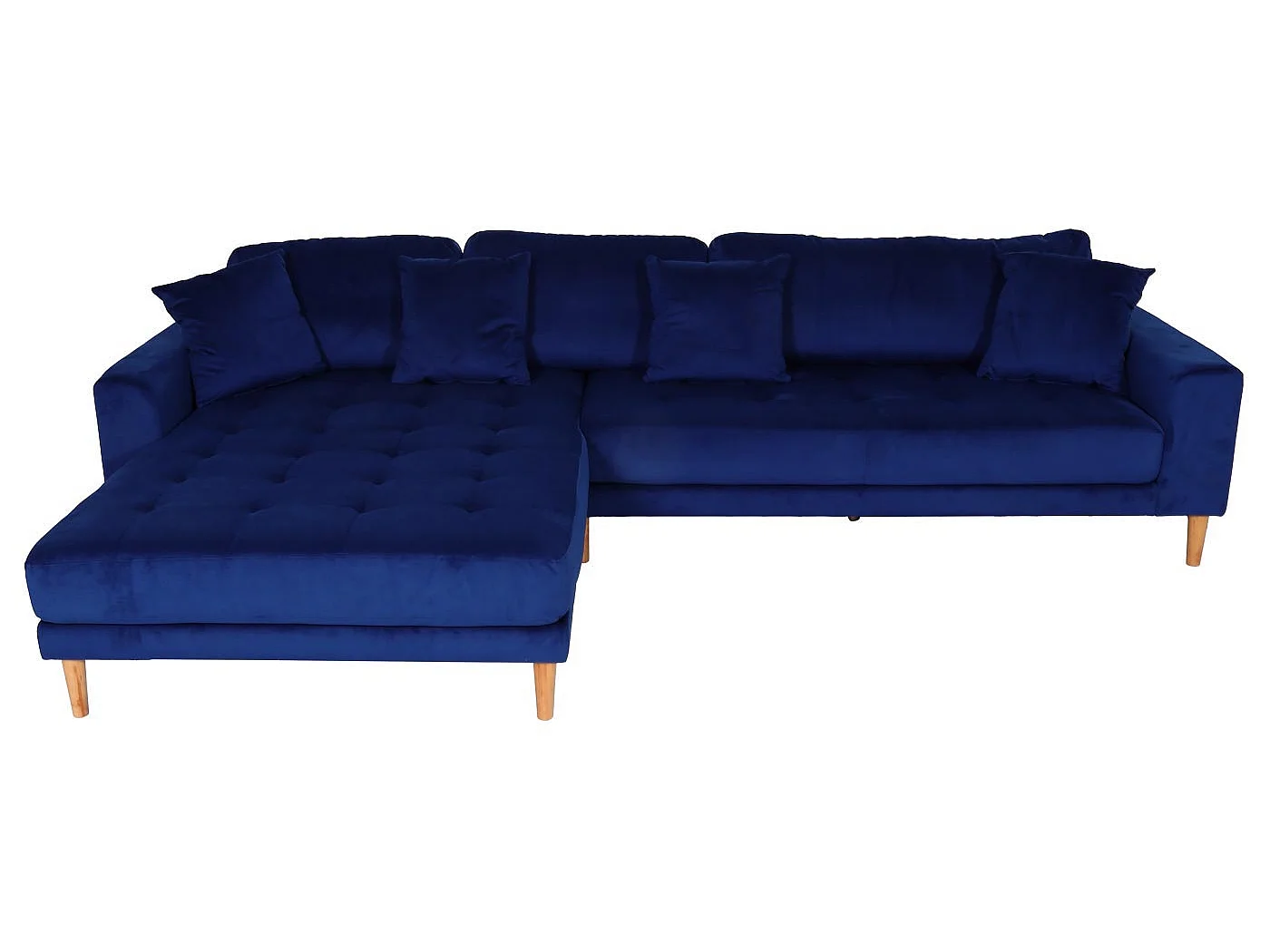 Hjørnesofa MCW-J54,  Blå fløjl