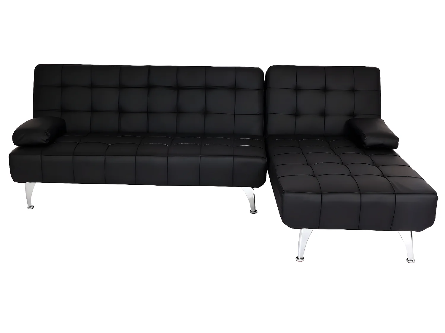 Sofa rozkładana MCW-K22,  imitacja skóry czarny