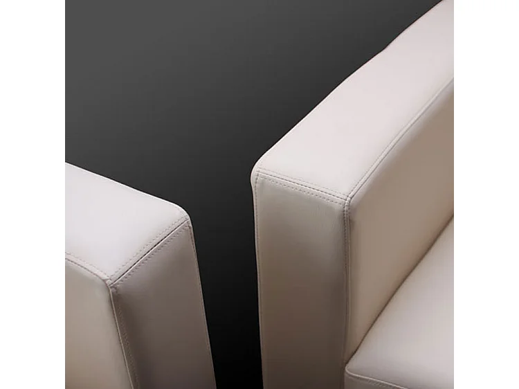 Divano sofa 3 posti lounge moderno elegante serie Lille M65 75x191x70cm ~ ecopelle nero