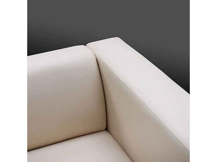 Divano sofa 3 posti lounge moderno elegante serie Lille M65 75x191x70cm ~ ecopelle nero