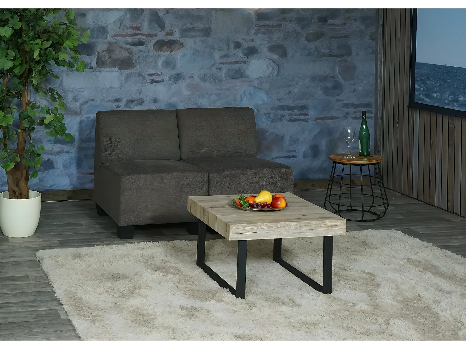 Modułowa sofa 2-osobowa Moncalieri,  brązowy, bez podłokietników