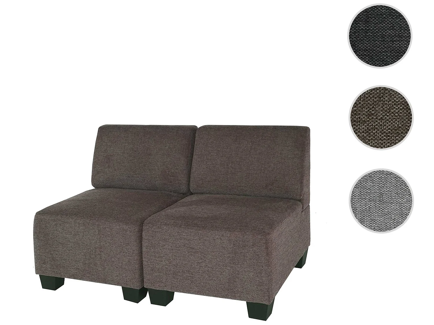 Modułowa sofa 2-osobowa Moncalieri,  brązowy, bez podłokietników