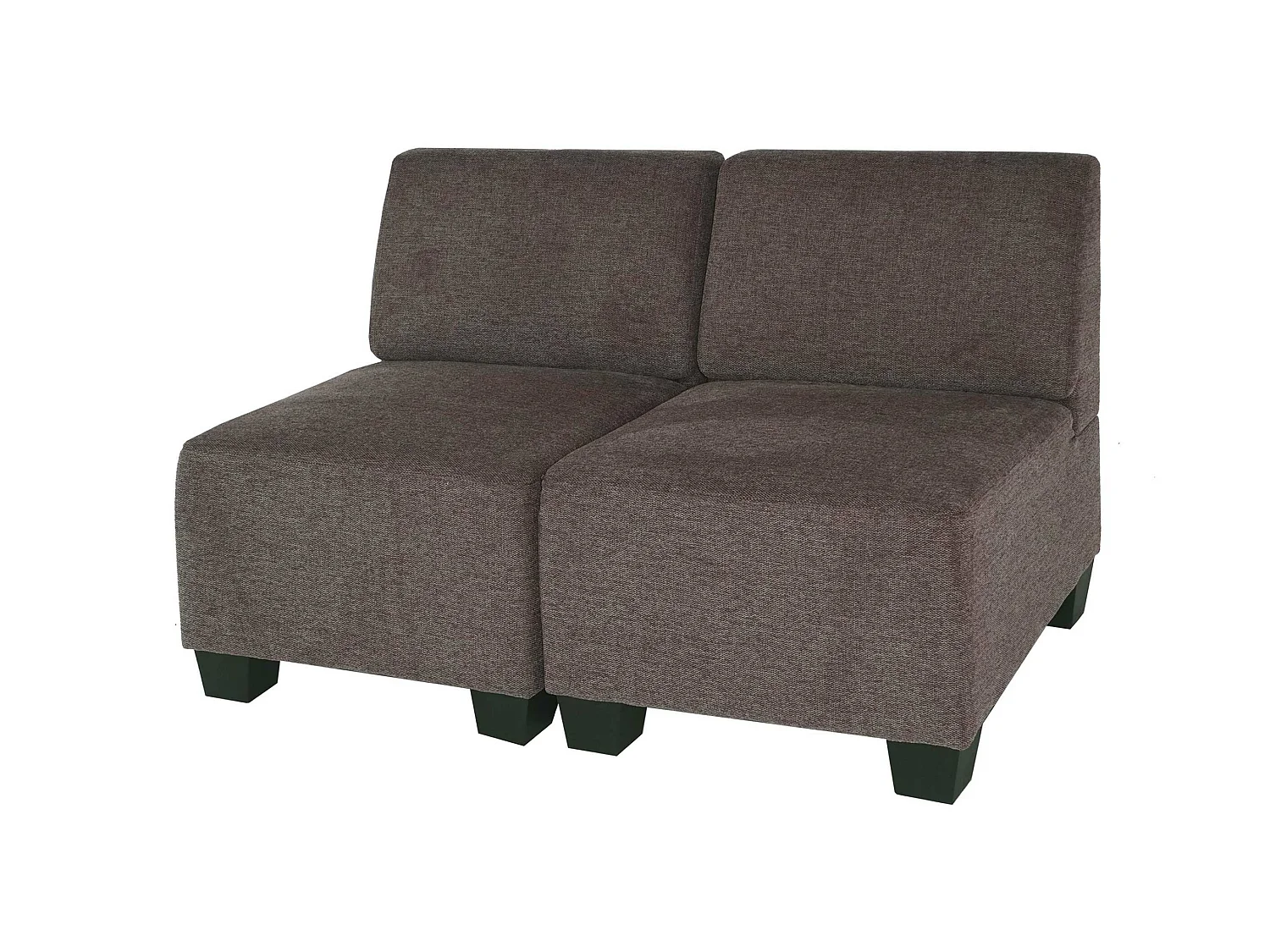 Canapé modulaire 2 places Moncalieri,  marron, sans accoudoirs