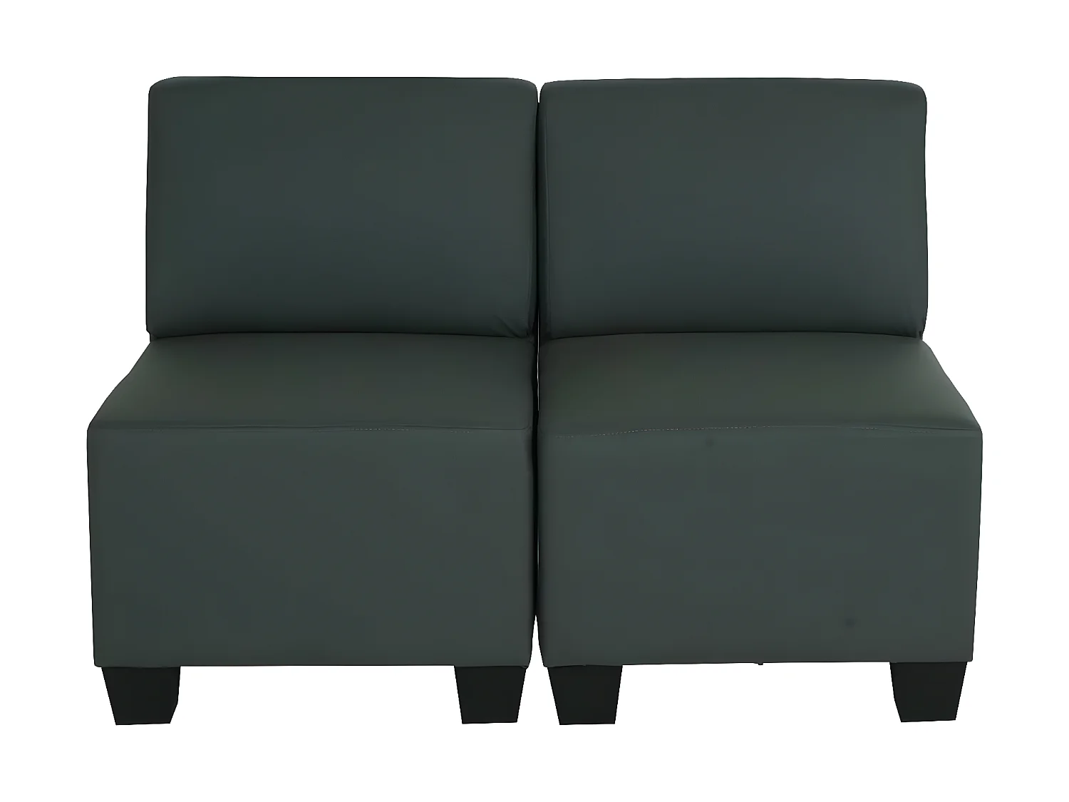 Salotto modulare componibile lounge moderno Lione N71 ecopelle divano 2 posti senza braccioli grigio scuro