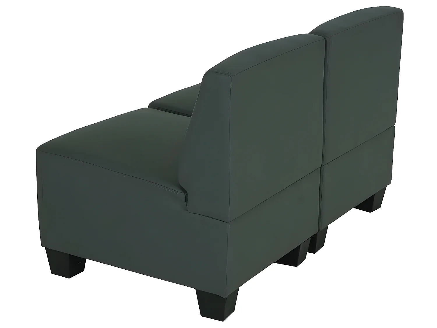 Salotto modulare componibile lounge moderno Lione N71 ecopelle divano 2 posti senza braccioli grigio scuro