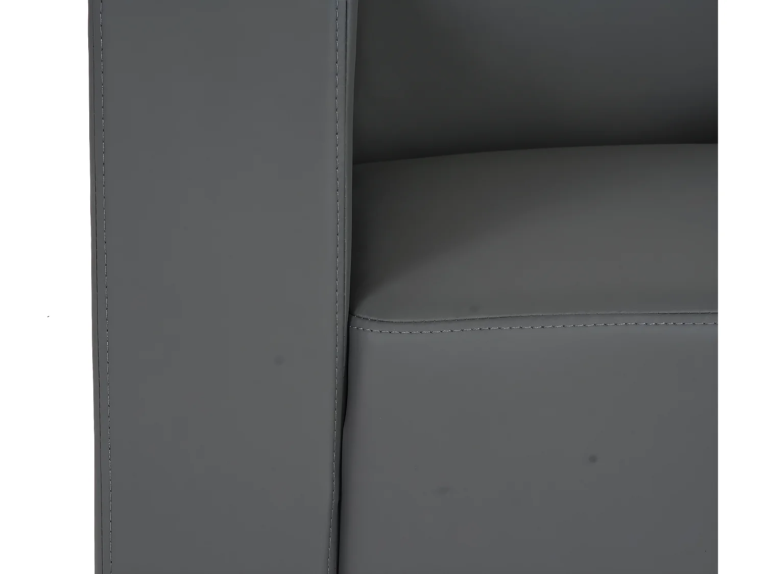 Salotto modulare componibile lounge moderno Lione N71 ecopelle divano 2 posti senza braccioli grigio scuro