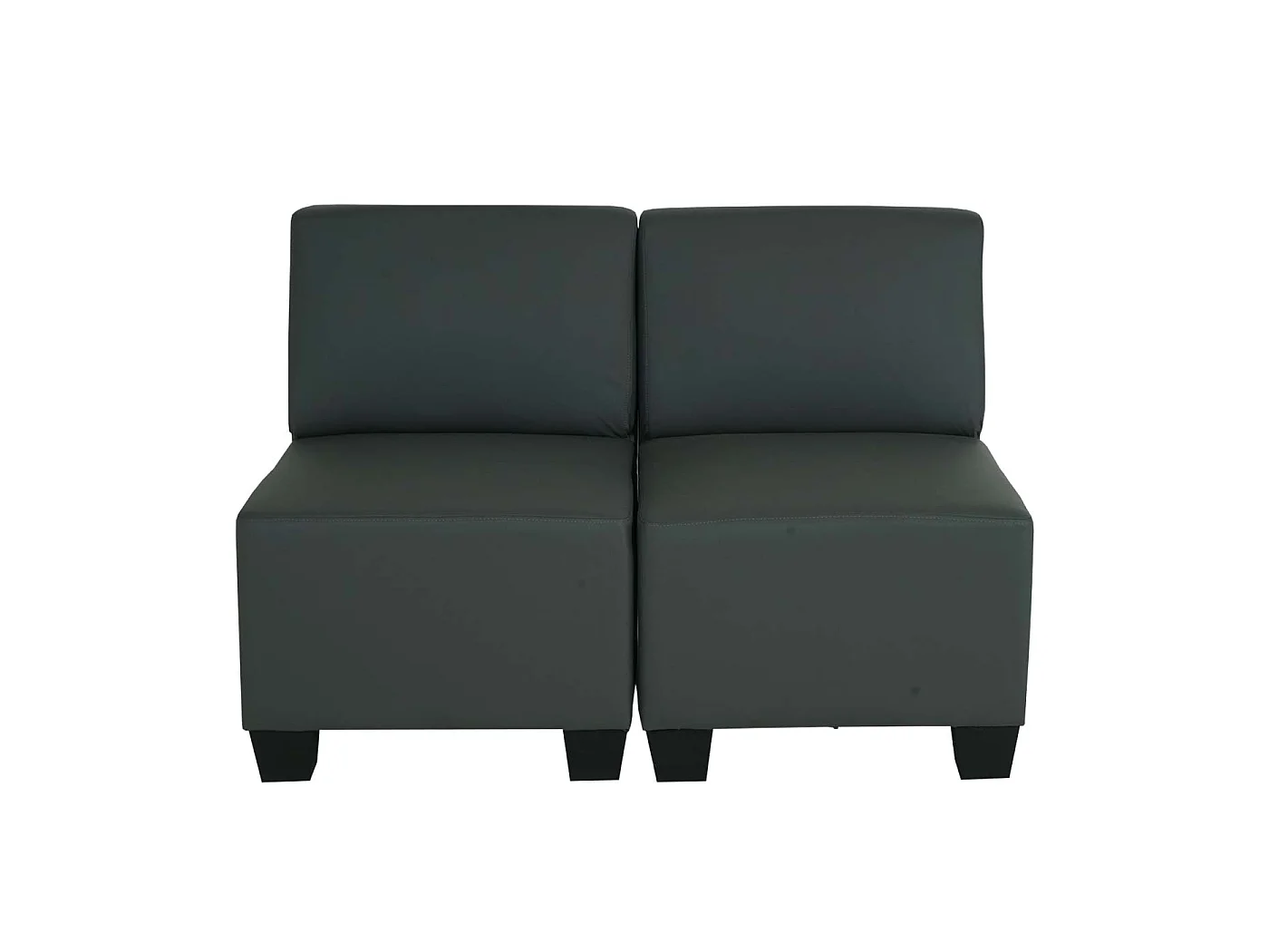 Canapé 2 places Moncalieri,  gris foncé, sans accoudoirs