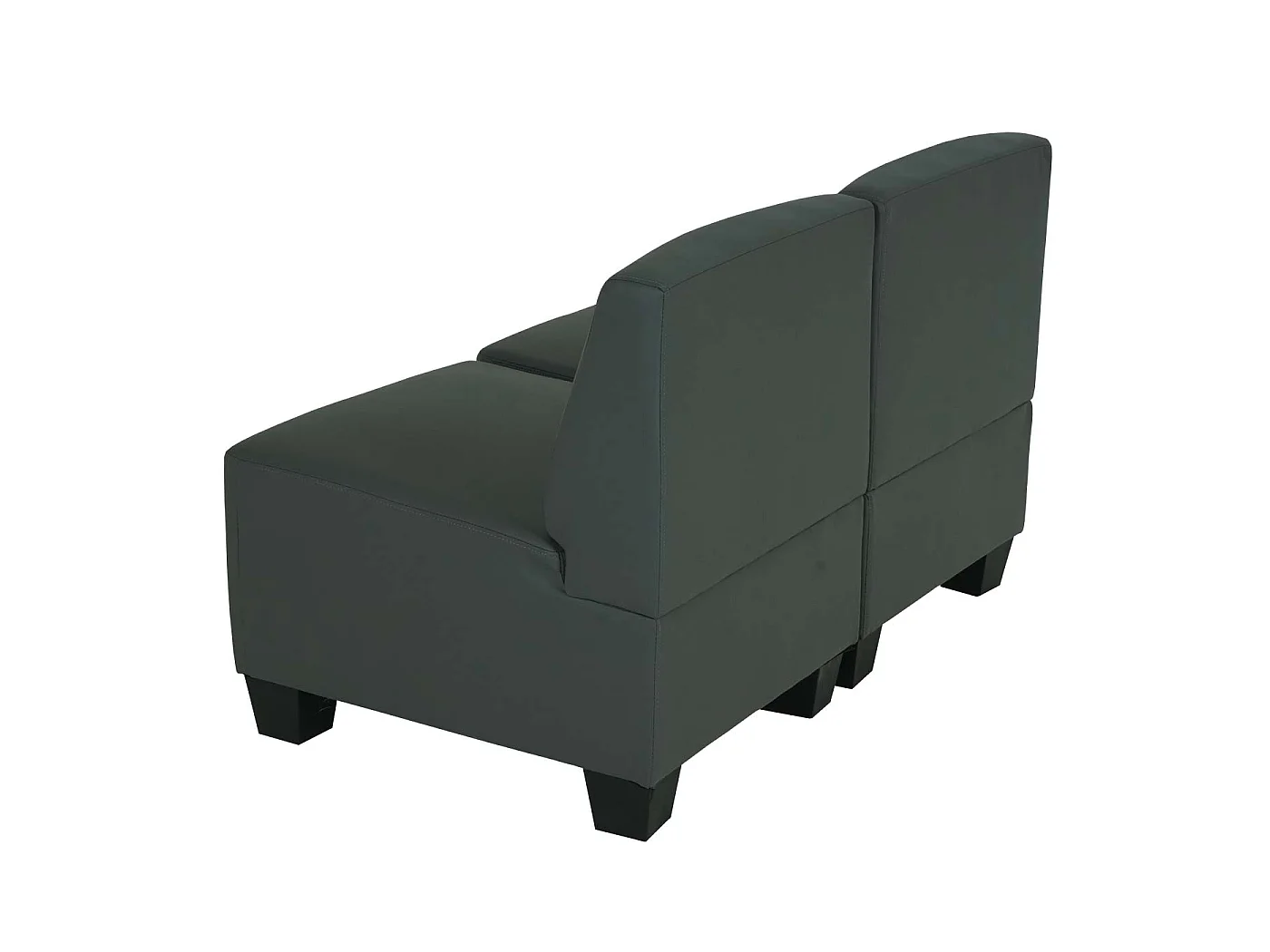 Canapé 2 places Moncalieri,  gris foncé, sans accoudoirs