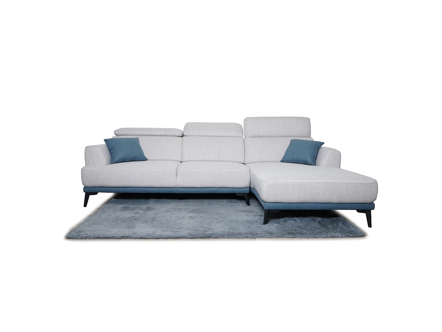 Bank MCW-G44 L-vorm,  rechts, lichtgrijs