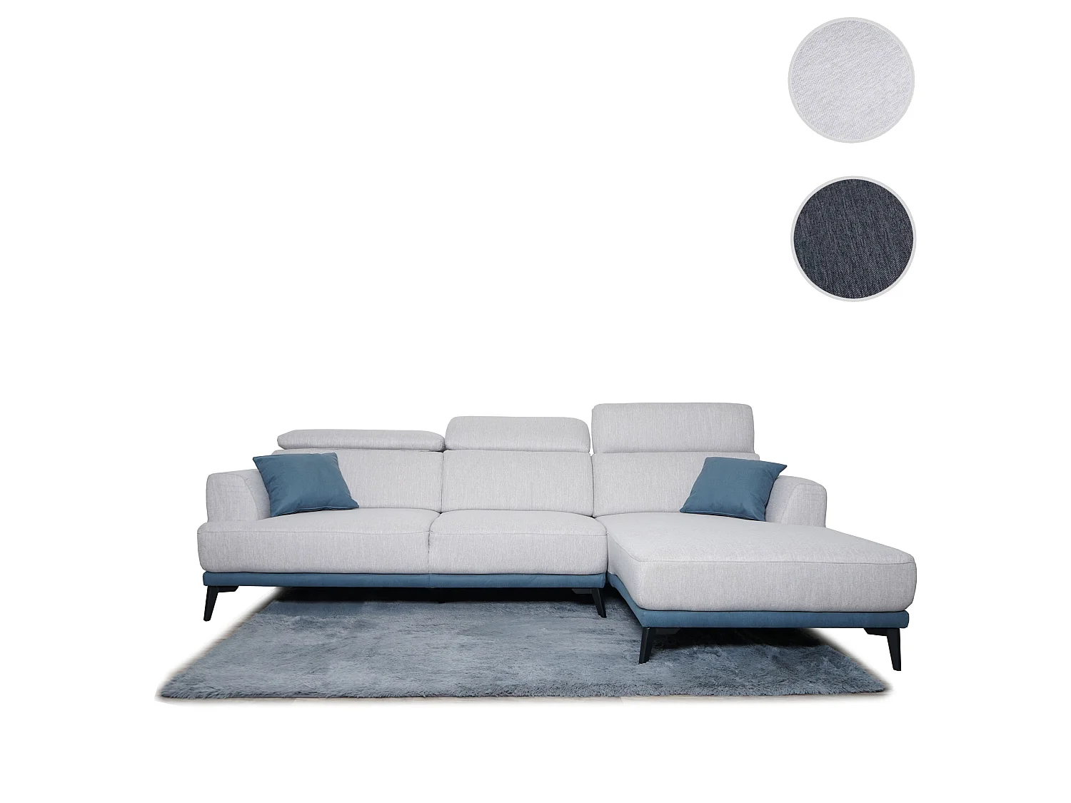 Bank MCW-G44 L-vorm,  rechts, lichtgrijs