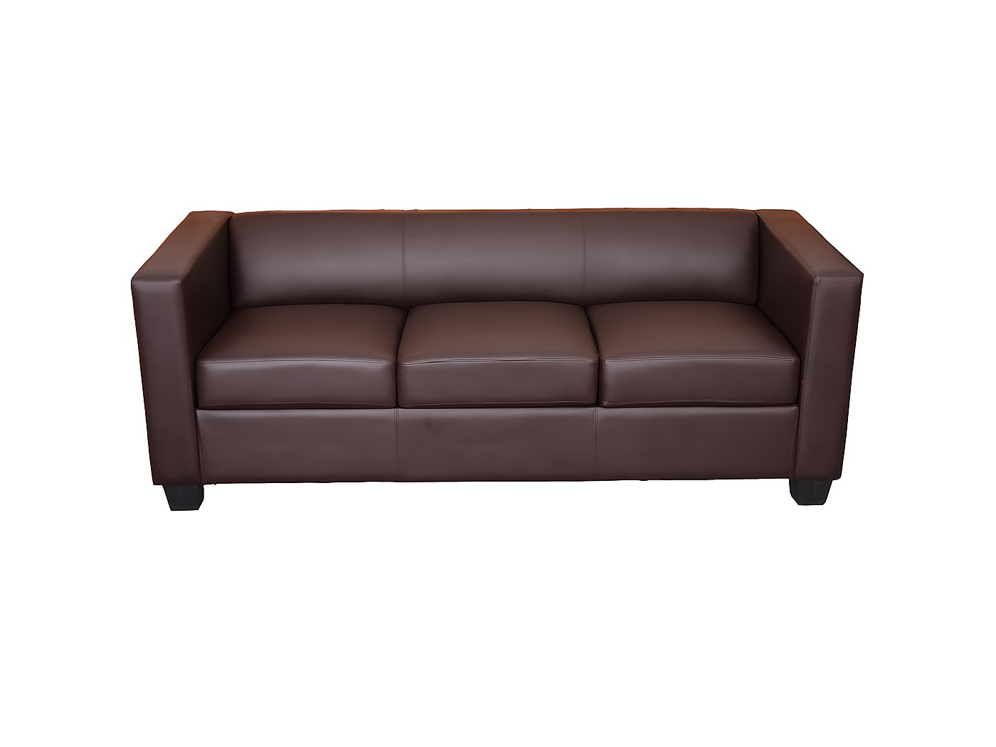 3er Sofa Lille, Kunstleder, coffee