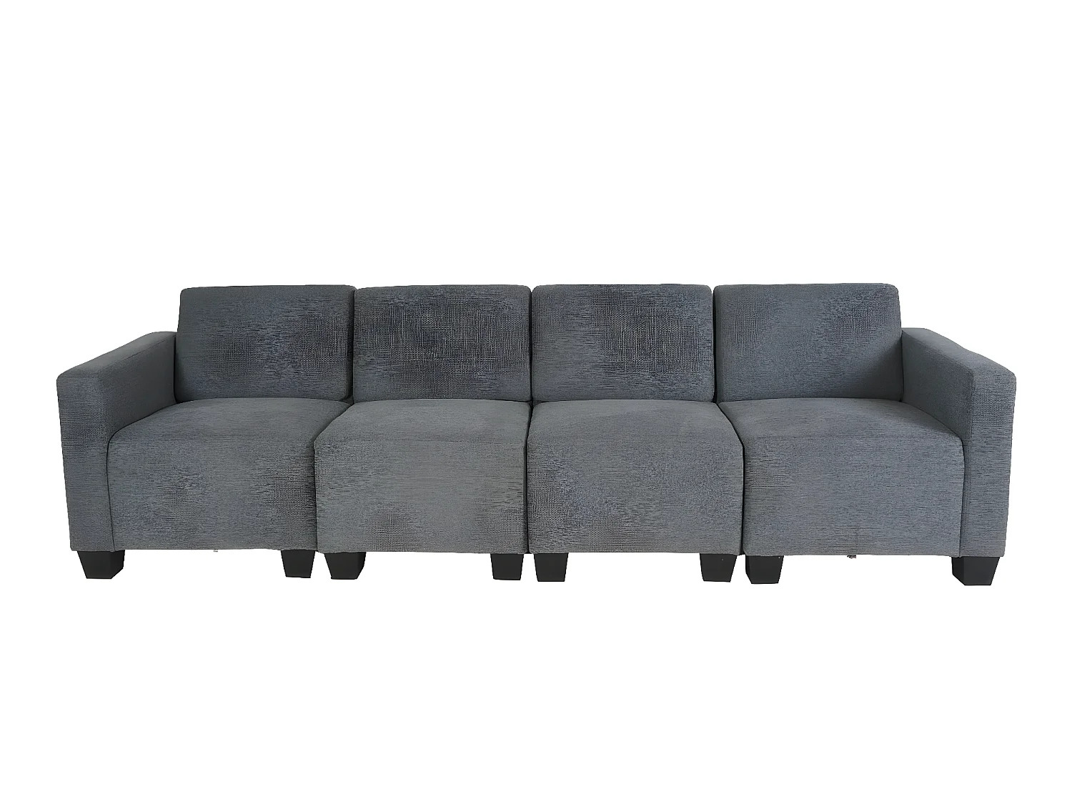 Salotto modulare componibile lounge moderno Lione N71 tessuto divano 4 posti grigio