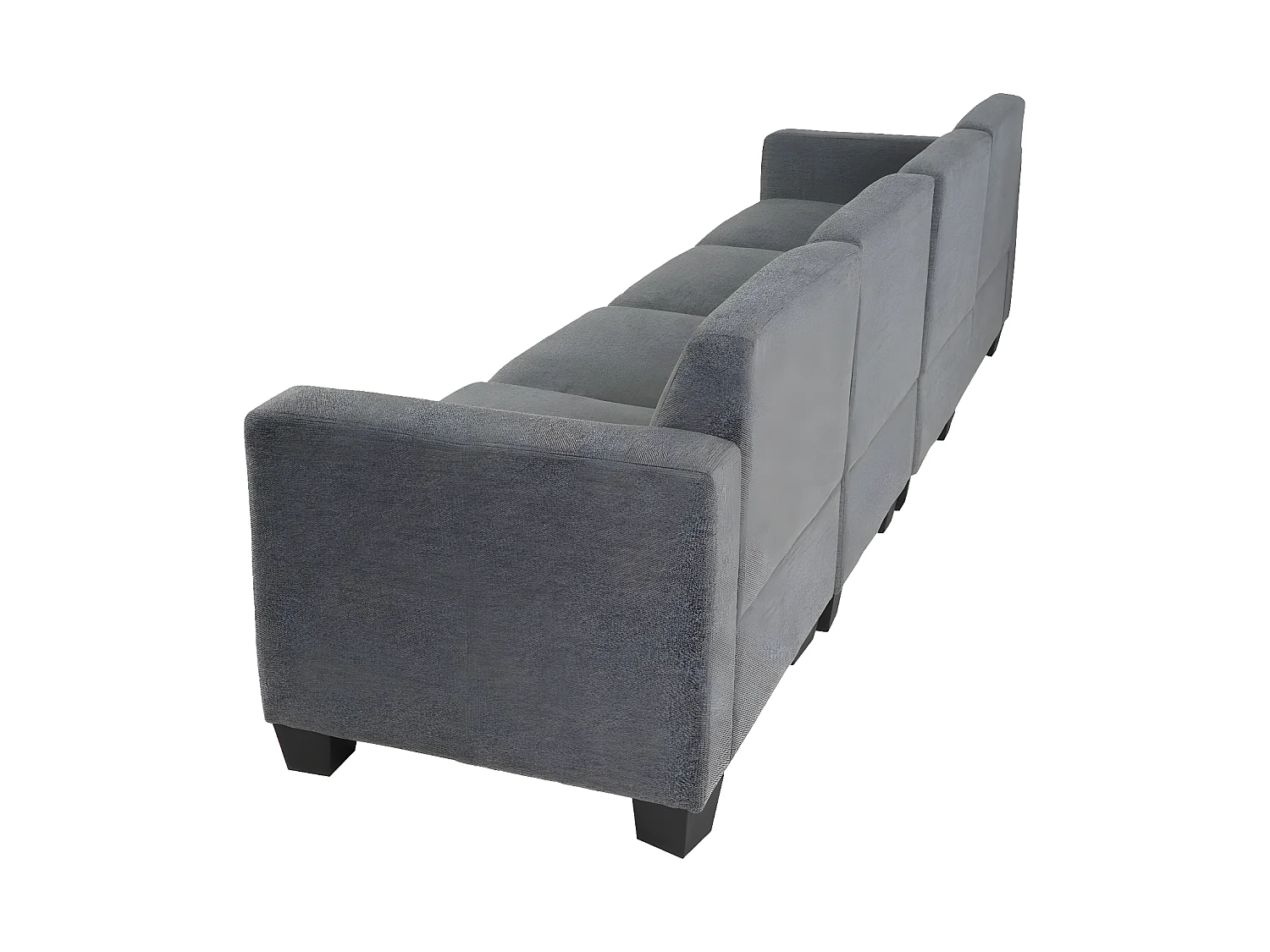 Salotto modulare componibile lounge moderno Lione N71 tessuto divano 4 posti grigio