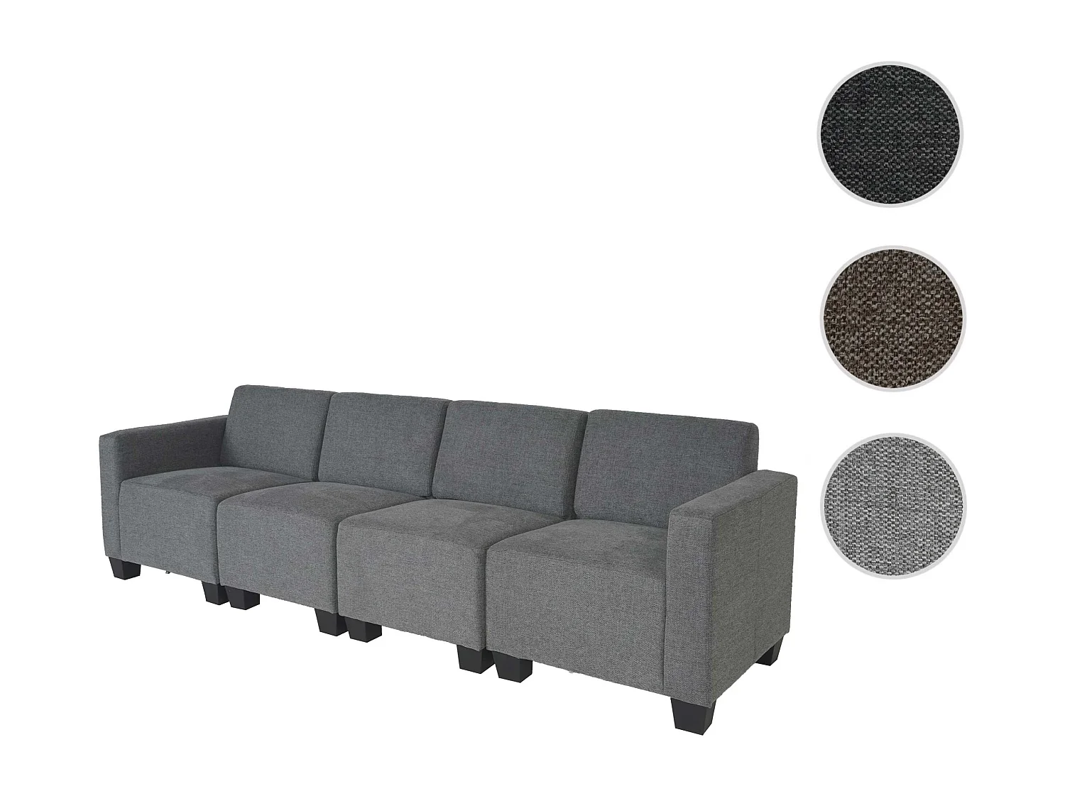 Modułowa 4-osobowa sofa Moncalieri,  szara