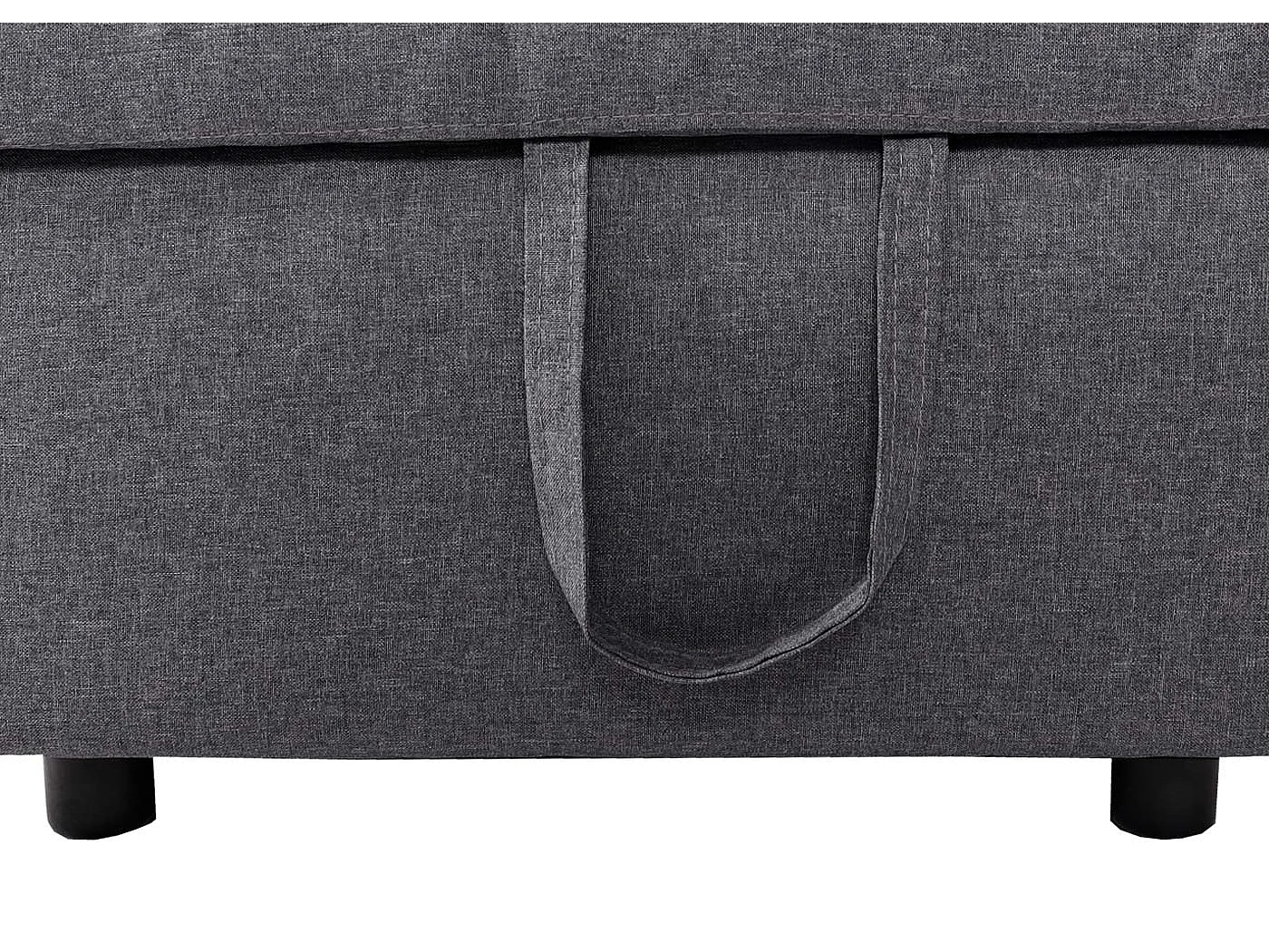 Divano letto angolare contenitore con penisola sofà reclinabile MCW-L17 legno tessuto ~ grigio scuro