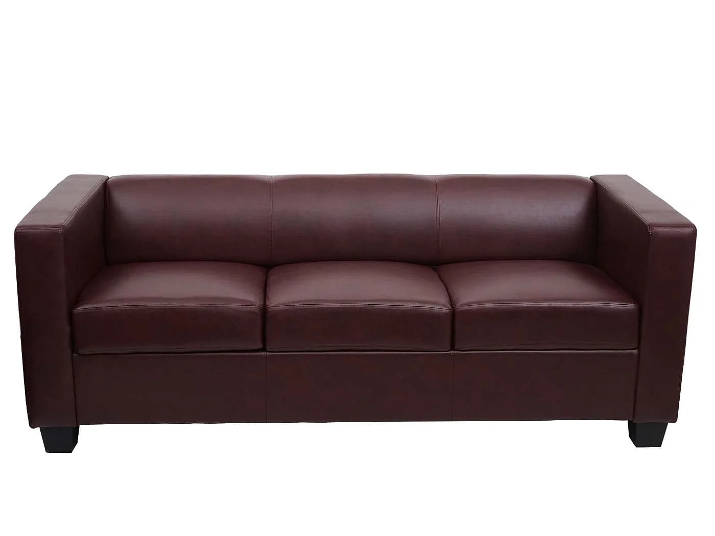 3-zitsbank Lille,  kunstleer, roodbruin