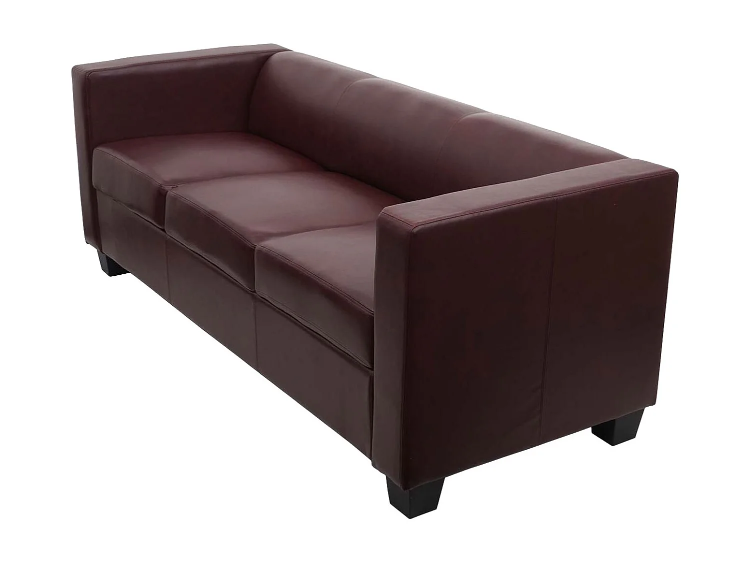 3-zitsbank Lille,  kunstleer, roodbruin