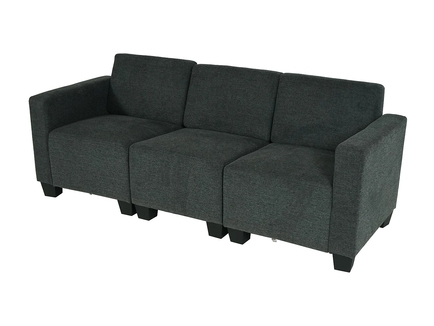 Canapé modulaire 3 places Moncalieri,  gris anthracite