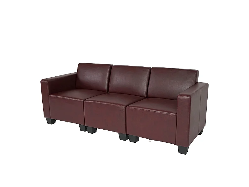 Sofa 3-osobowa Moncalieri,  Czerwono-brązowy