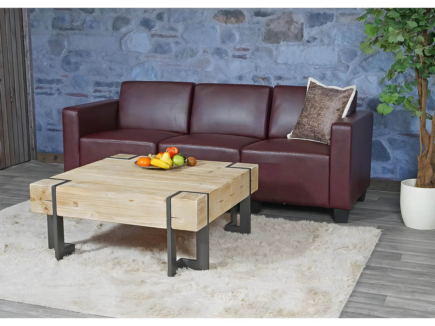 3-Sitzer Sofa Moncalieri, Rot-braun
