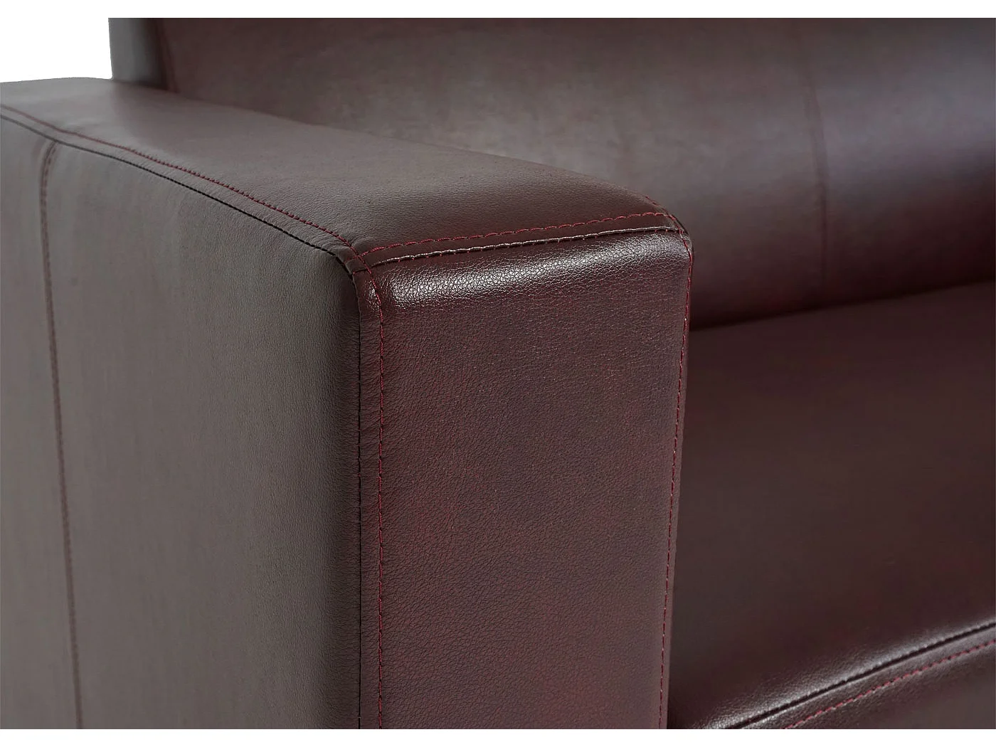 Canapé 3 places Moncalieri,  rouge-brun