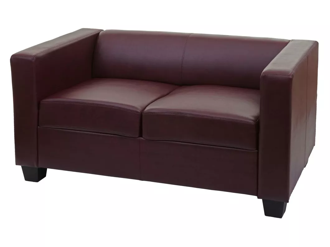 Kauf Unique 2er Sofa Lille, Kunstleder, rot-braun