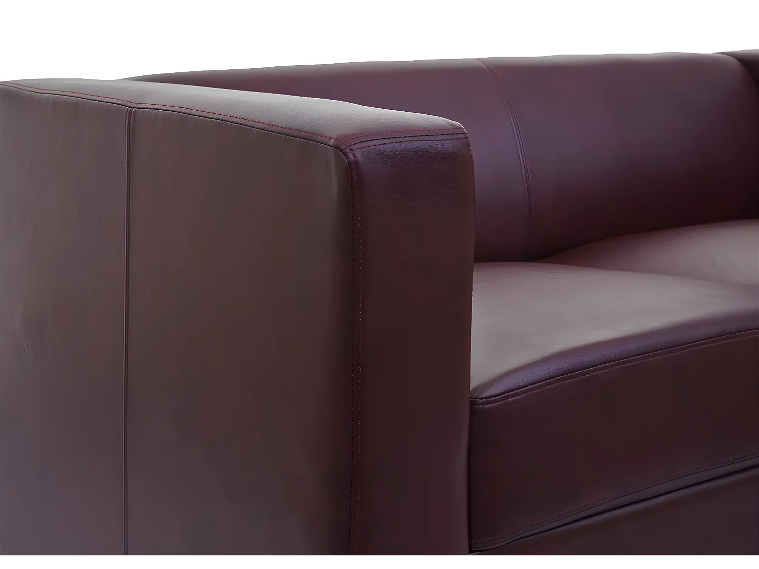 2er Sofa Lille, Kunstleder, rot-braun