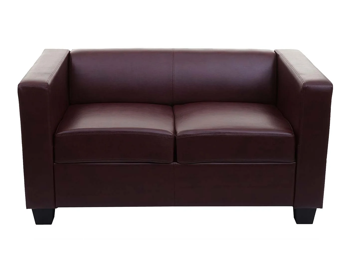 Divano sofa 2 posti lounge moderno elegante serie Lille M65 75x137x70cm ~ ecopelle bordeaux