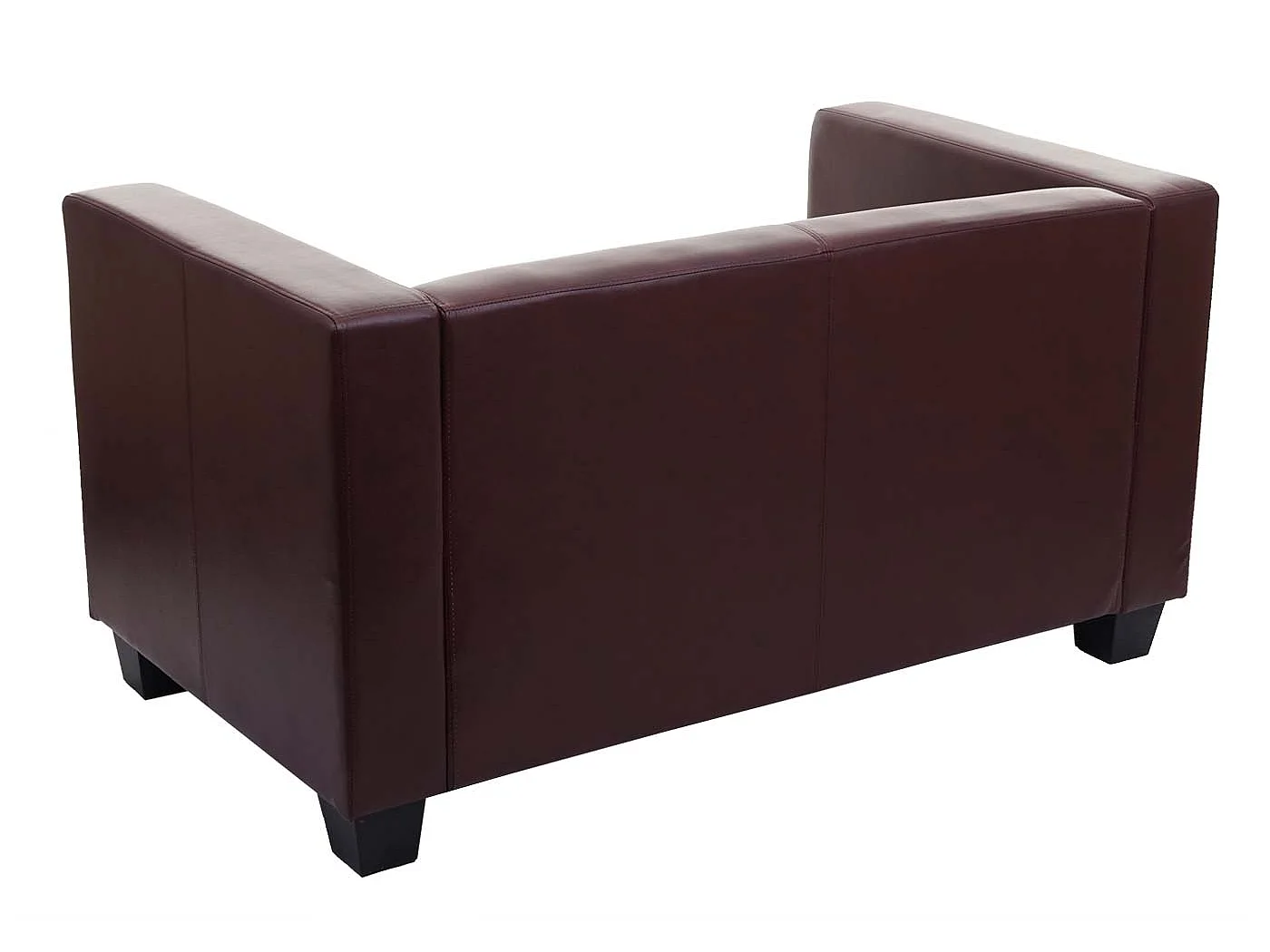 Divano sofa 2 posti lounge moderno elegante serie Lille M65 75x137x70cm ~ ecopelle bordeaux