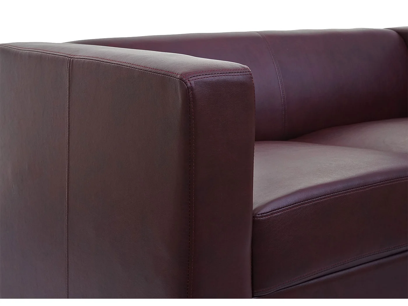 Divano sofa 2 posti lounge moderno elegante serie Lille M65 75x137x70cm ~ ecopelle bordeaux