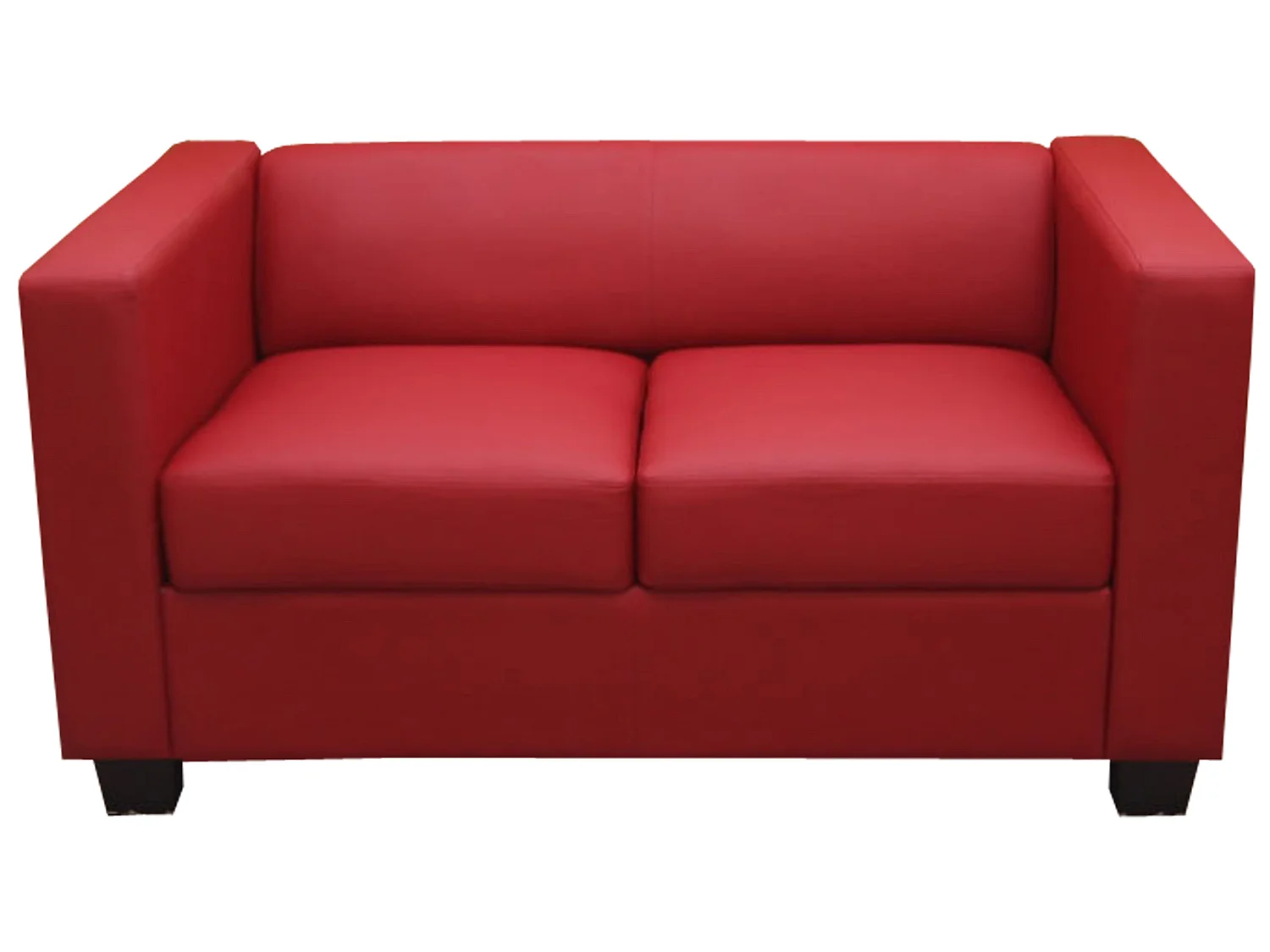 Divano sofa 2 posti lounge moderno elegante serie Lille M65 75x137x70cm pelle rosso