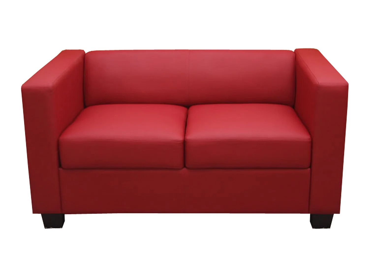 Sofa 2-osobowa Lille,  skóra, czerwony