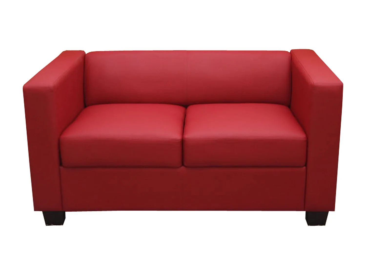 Sofa dwuosobowa Lille,  skóra, czerwona