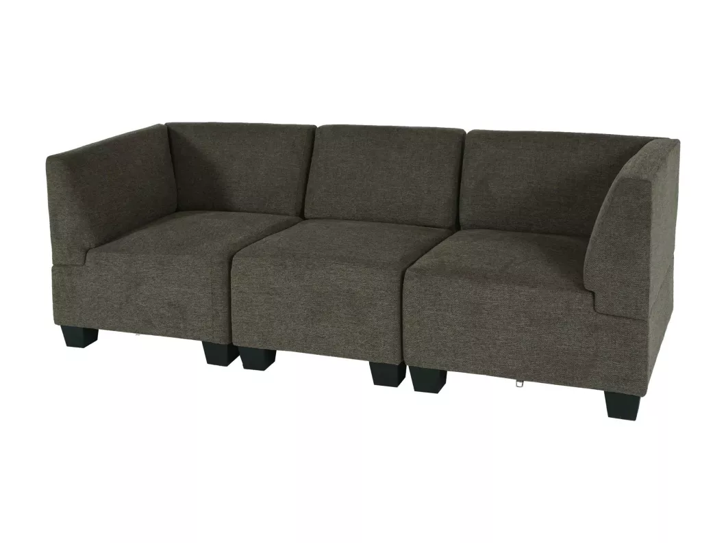 Kauf Unique Modular 3-Sitzer Sofa Couch Moncalieri, Braun, hohe Armlehnen