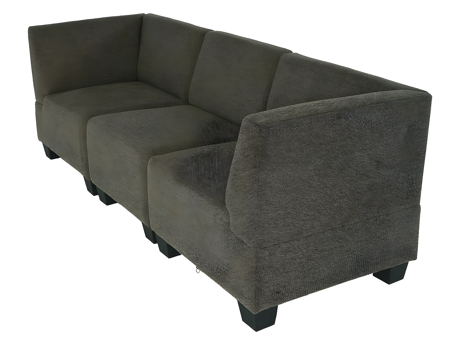 Modulaire 3-zitsbank Moncalieri,  bruin, hoge armleuningen