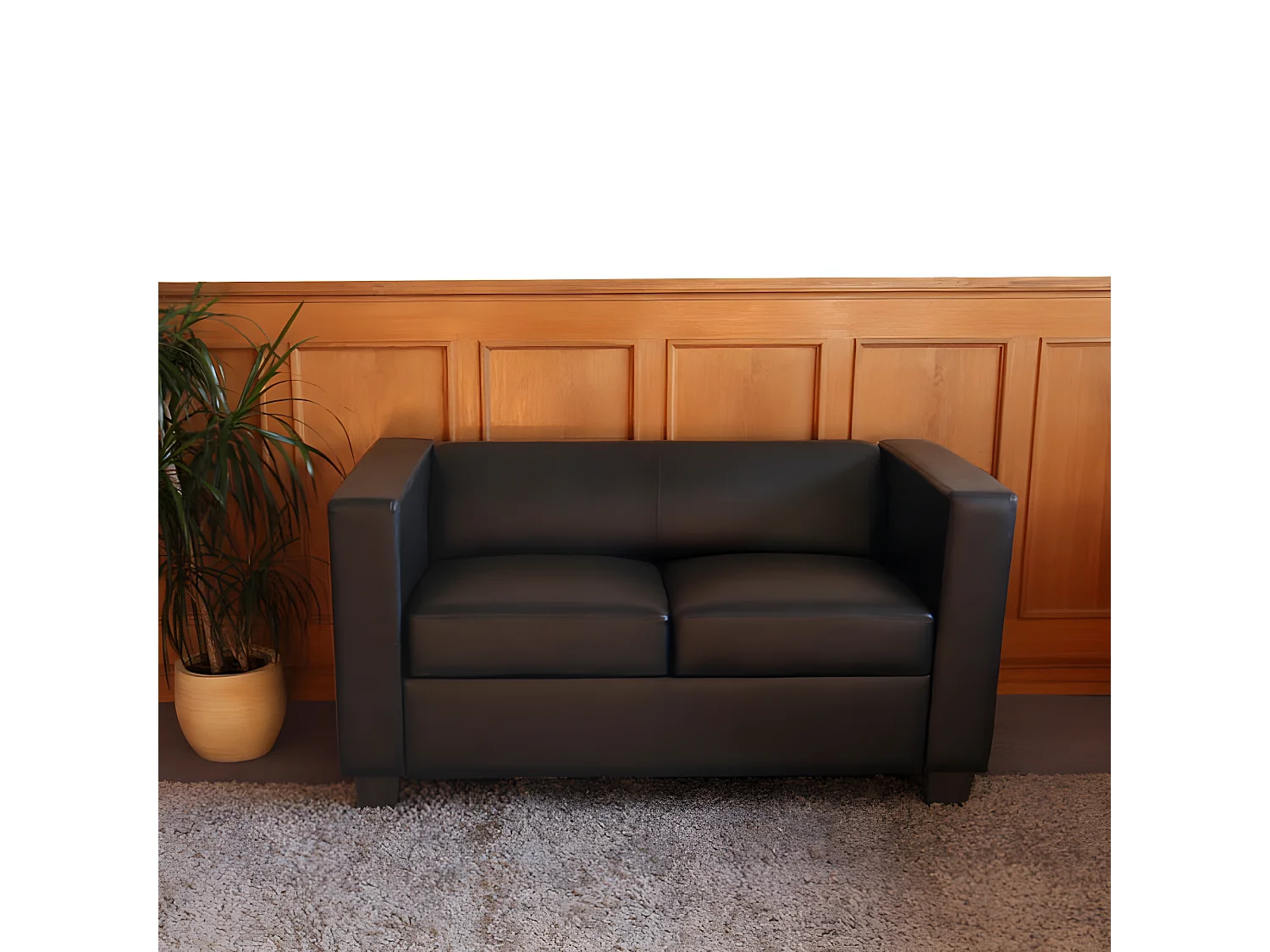 2er Sofa Lille, Schwarz