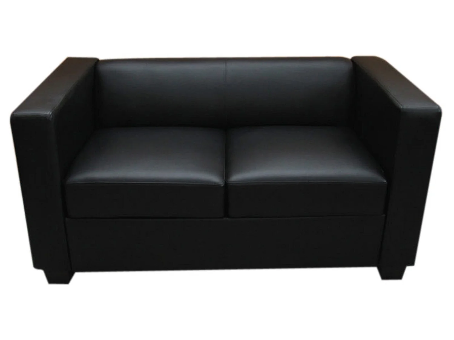 2-zitsbank Lille,  leder, zwart