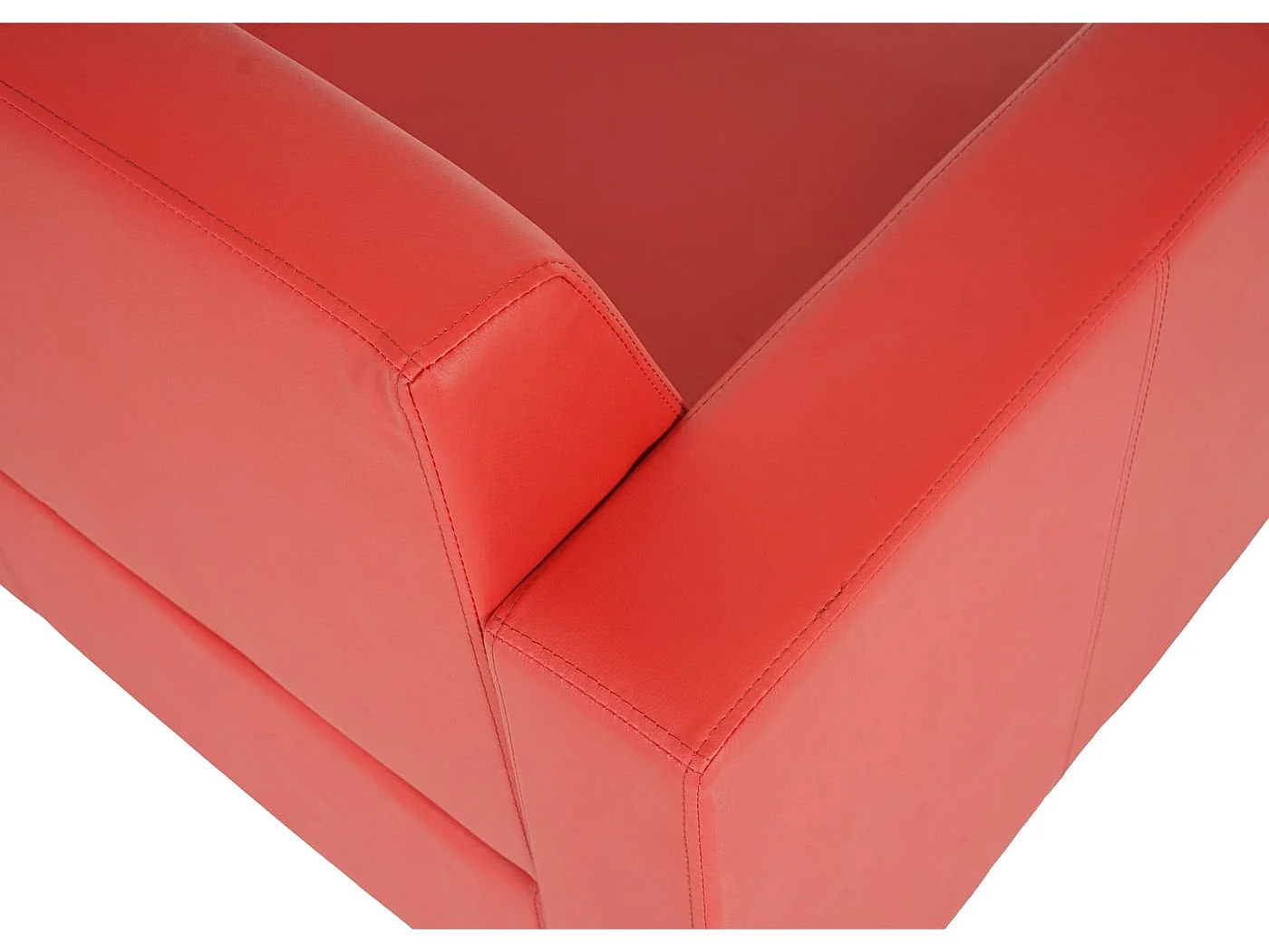 Sofa dwuosobowa Moncalieri ze sztucznej skóry,  czerwona