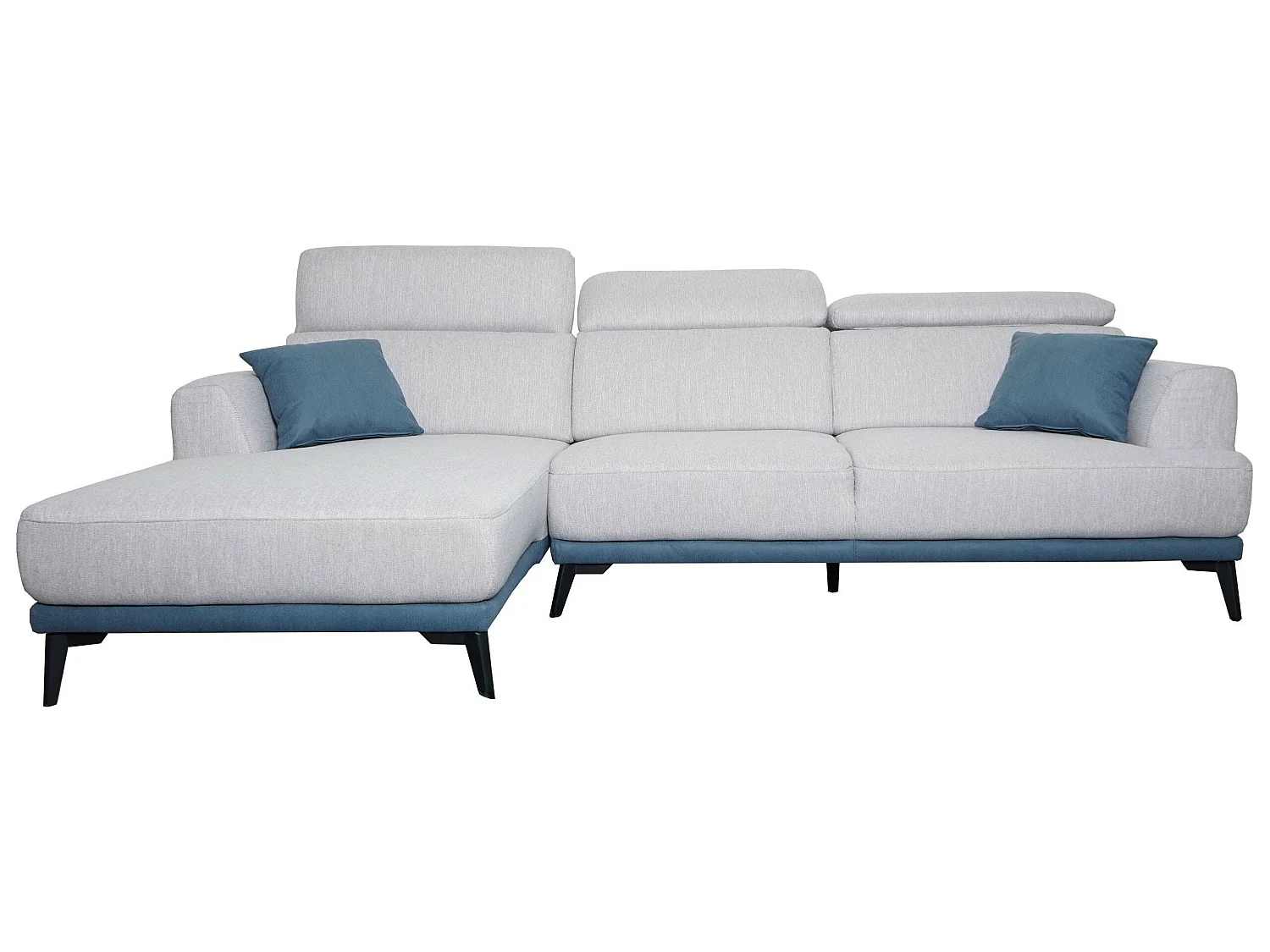 Bank MCW-G44 L-vorm,  links, lichtgrijs