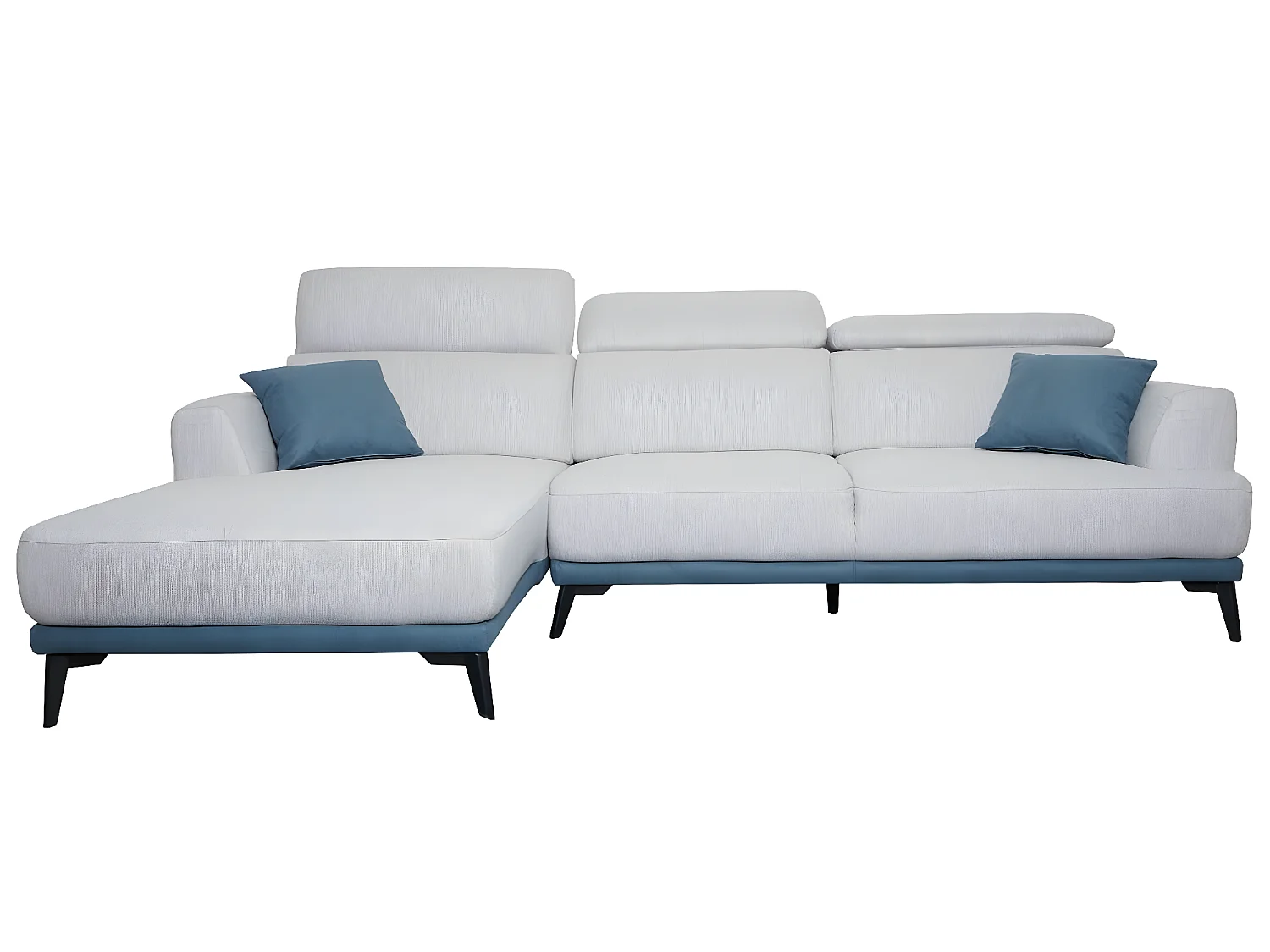 Bank MCW-G44 L-vorm,  links, lichtgrijs