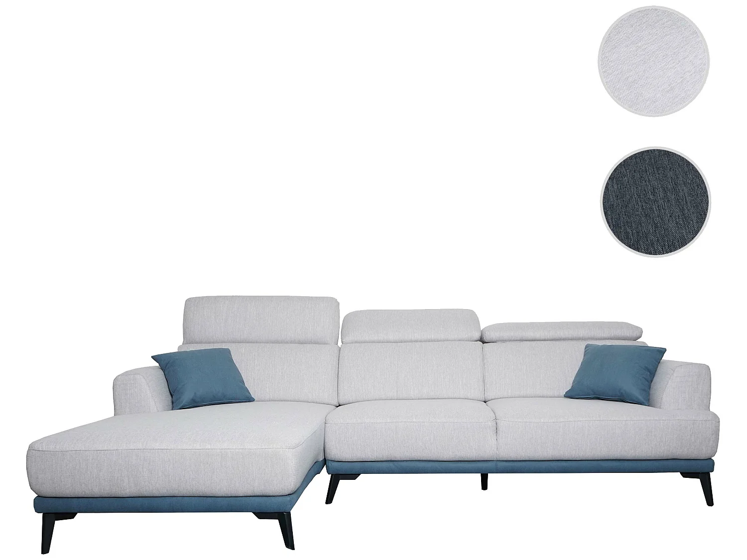 Bank MCW-G44 L-vorm,  links, lichtgrijs