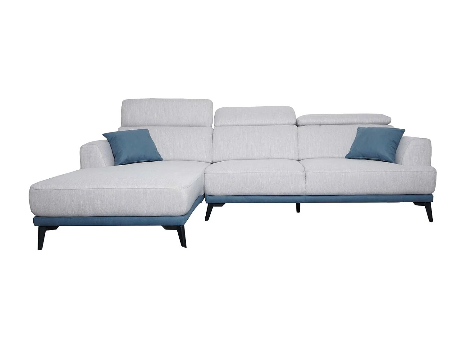 Sofa MCW-G44 L-Form, Links, hellgrau