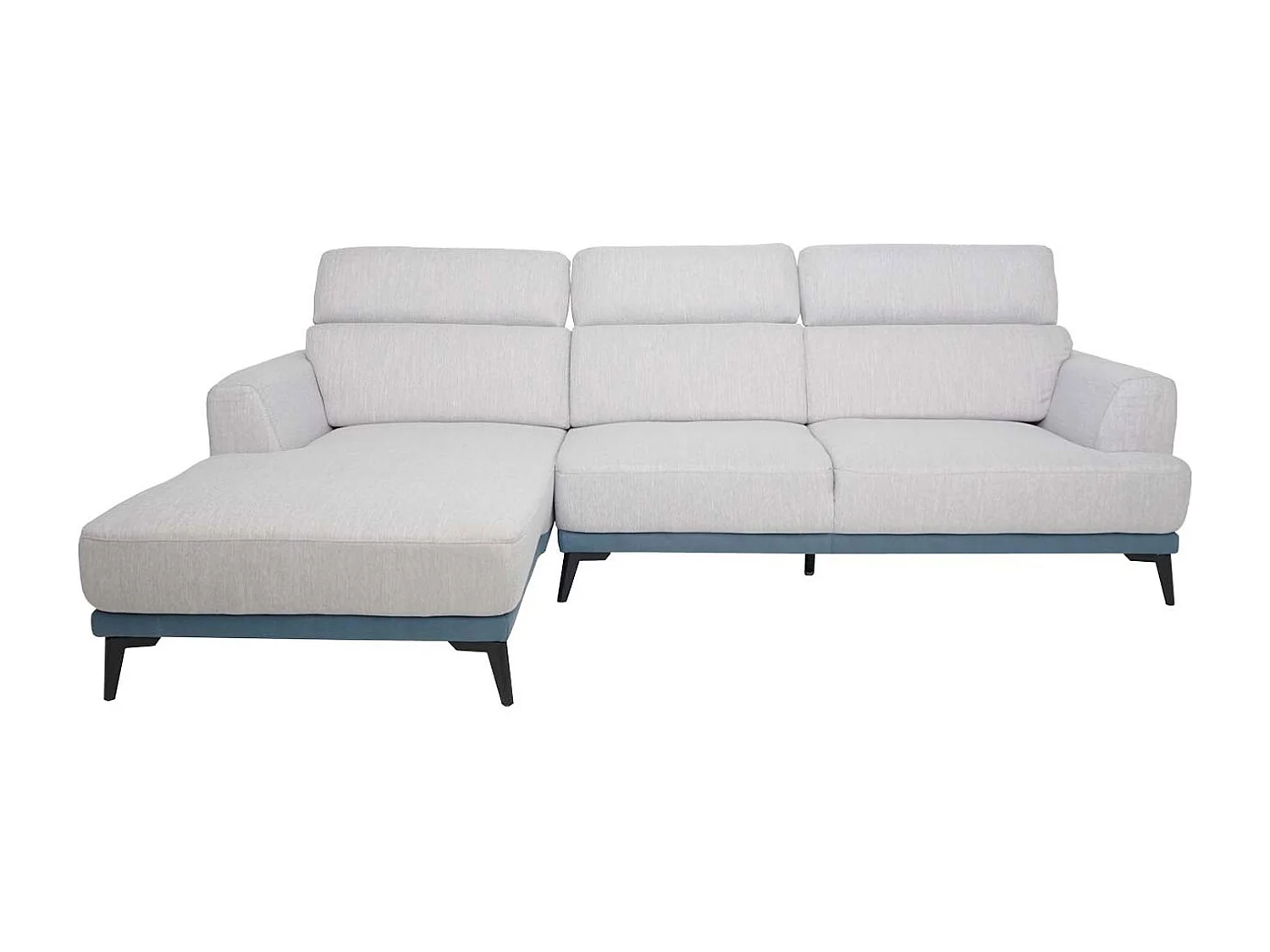 Sofa MCW-G44 L-Form, Links, hellgrau