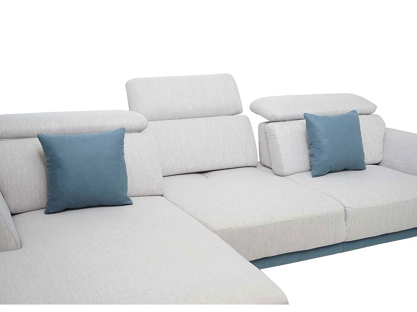 Sofa MCW-G44 L-Form, Links, hellgrau